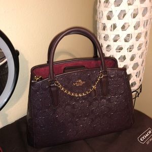 Coach Margot Signature Debossed IM/Oxblood handbag